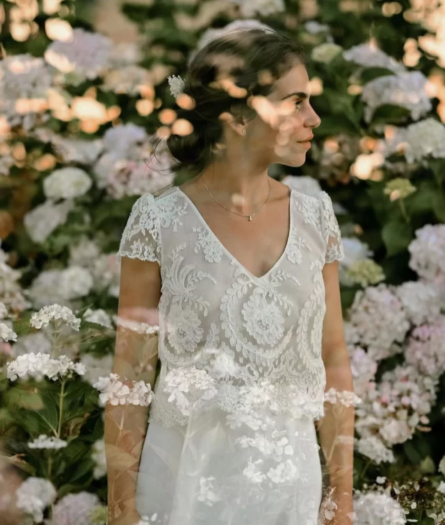 MEWS BRIDE ➕ Our beautiful bride Léa wearing @lauredesagazan . . . #themewsbrides 
Photo by @solveigandronan