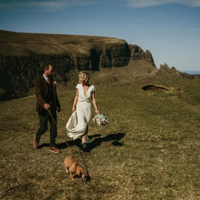 MEWS BRIDE ➕ The Pitt gown by @lauredesagazan brings effortless Parisian tailoring to the Scottish countryside - clean lines, subtle structure, and that unmistakable lived-in elegance. Styled with mud-ready wellies, the look becomes a masterclass in contrast: refined bridal design meets practical cool. No costume, no fuss, just confidence.

Finished with windswept hair, natural beauty, and a scene-stealing pooch, Alex shows how modern bridal fashion is about attitude as much as silhouette. Timeless, understated, and quietly rebellious - proof that true style holds up anywhere, even in the Highlands. . . #themewsbrides 

Photo @andrewraephotographer 

#RealBrides #ModernBride #EffortlessBride #CoolBride #BridalStyle #BridalFashion #NonTraditionalBride